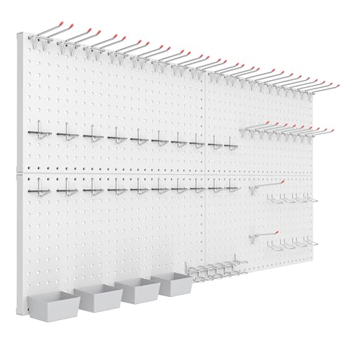 TORACK Garage Tools Organizer Boards Kit with Hooks, Grey - color: Gray