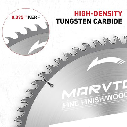10-Inch 60-Tooth Woodworking Saw Blade, Max 7000 RPM, Fine Finish Wood Crosscutting, Tungsten Carbide Tooth with 5/8 Inch Arbor for Miter Saws & Table Saws (Red) - color: 10" 60T Red