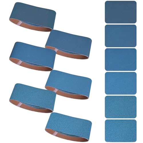 4x24 Inch Sanding Belts 18 Pcs 6 Grits Sizes (3 Each of 60/80/120/150/240/400 Grits) Heavy Duty Belt Sander Zirconia Belt Sander Paper for Wood, Metal, Stainless Steel, Cars, and Furniture - size: 4x24 inch