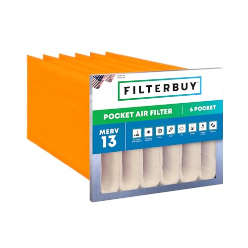 Filterbuy 16x20x30 6-Pocket Air Filter MERV 13 Particle Defense (1-Pack) - size: 16x20x30