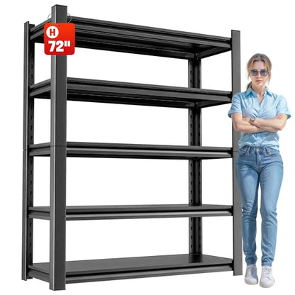OLLRRACT 5-Tier Garage Shelving, Metal Storage Shelves, Utility Shelf - size: 24" D x48" W x72" H