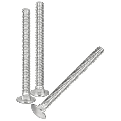 uxcell 1/4-20x2-3/4 Carriage Bolt, 10pcs Round Head Square Neck Screws, 304 Stainless Steel, Fully Threaded, Silver - size: 1/4-20x2-3/4"