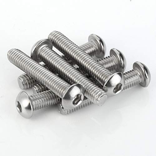 10-24 x 1/2" Button Head Socket Cap Bolts Screws, Stainless Steel 18-8 (304), Bright Finish, Full Thread, Allen Hex Drive, 100 PCS - size: 10-24 x 1/2"