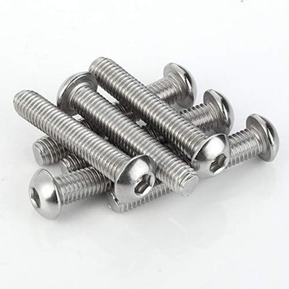 10-24 x 1/2" Button Head Socket Cap Bolts Screws, Stainless Steel 18-8 (304), Bright Finish, Full Thread, Allen Hex Drive, 100 PCS - size: 10-24 x 1/2"