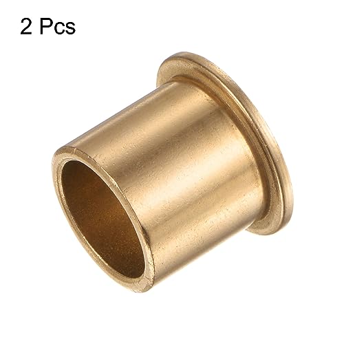 HARFINGTON 2pcs Flange Bearing Sleeve 16mm Bore 20mm OD 20mm Length 2mm Flange Thickness Bronze Bushing Self Lubricating Bushings Sleeve for Industrial Equipment - size: 16mm x 20mm x 20mm