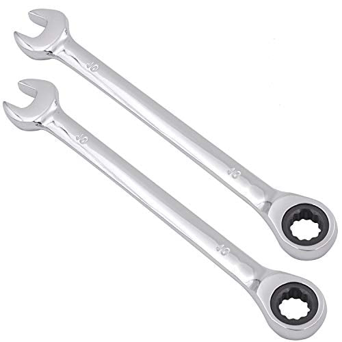 KINJOEK 2 PCS 10mm 12PT Ratchet Wrench, Metric Ratcheting Wrench Set with 5° Movement and 72 Teeth for Projects with Tight Space - size: 10mm 2PCS