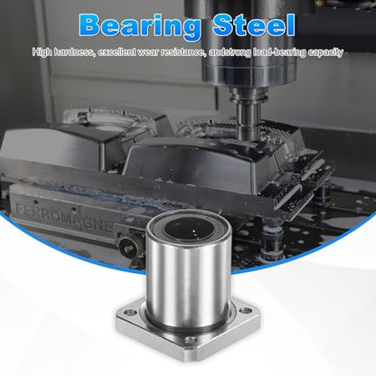 PATIKIL LMK16UU Linear Ball Bearings 16mm Bore Dia 28mm OD 36mm Long 4.5mm Hole, 4Pcs Round Flange Linear Motion Bushing Double Side Rubber Sealed Rod Liner Shaft for Machine 3D Printer - size: 16mm
