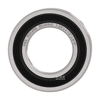 XIKE R22-2RS Sealed Deep Groove Ball Bearings, 17.463x38.1x9.525 mm, 10-Pack - size: R22-2RS - 17.463x38.1x9.525 mm
