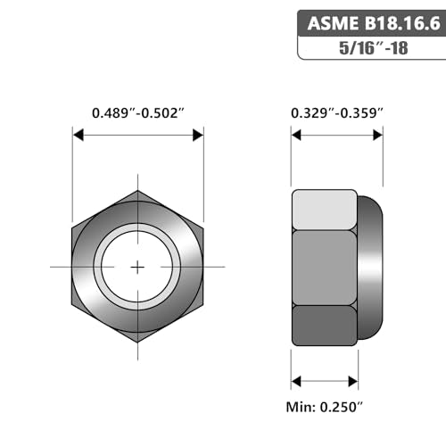 5/16-18 Black Nylon Insert Lock Nuts, Stainless Steel 304 (18-8) Black Coating Lock Nuts with Nylon Insert, 20pcs - color: Black, size: 5/16"-18