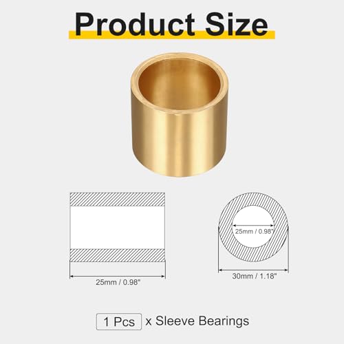uxcell Sleeve Bearings, 25mm Bore x 30mm OD x 25mm Length - size: 25x30x25mm