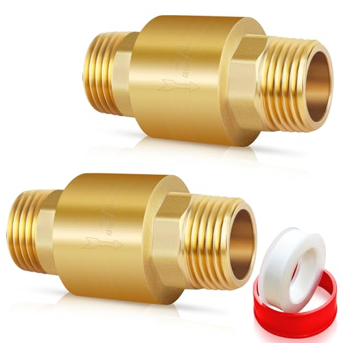 Brass Spring Check Valve 1/2" NPT Male, One Way Backflow Valve - size: 1/2" Male x 1/2" Male(DN15)