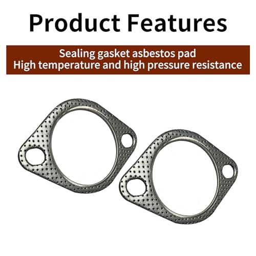 2 PCS Car Exhaust Gasket,2.15 Inch Reinforced High Temperature Gasket Exhaust Flange Gasket Car Accessories,Exhaust Flange Gasket for Most Cars Trucks - size: 2.15 In