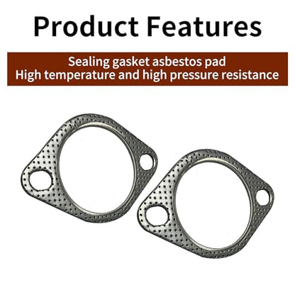 2 PCS Car Exhaust Gasket,2.15 Inch Reinforced High Temperature Gasket Exhaust Flange Gasket Car Accessories,Exhaust Flange Gasket for Most Cars Trucks - size: 2.15 In