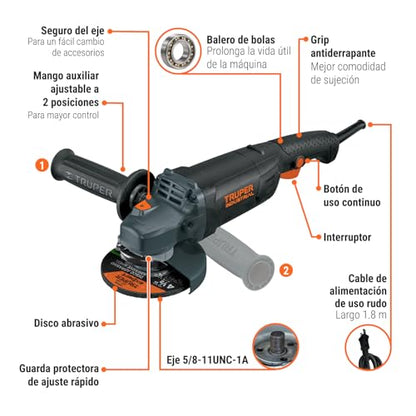 Angular grinder, 4-1/2 ', industrial, 1200 W