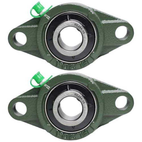 2 Pack UCFL204-12 Pillow Block Bearing, Flange Mount Ball Bearing Unit, 3/4 in Bore, 2-Bolt Flange, Self Aligning Cast Iron Housing, Set Screw Locking Style Flange Pillow Block Bearing - style: UCFL204-12