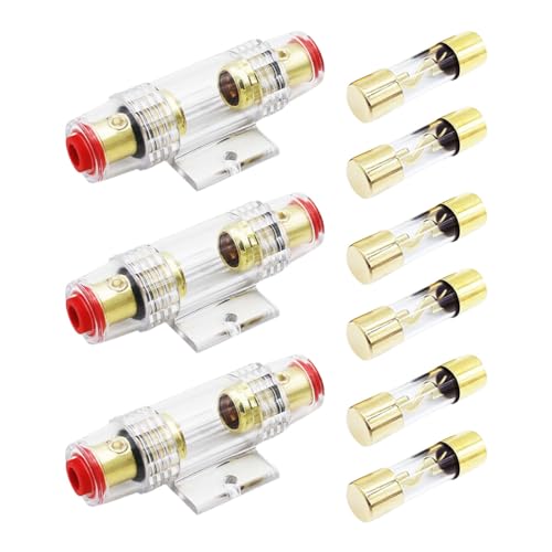 smilfuy 3PCS 4-8 Gauge AWG in-line Fuse Holder with 6 100A AGU Fuses - size: 9PCS