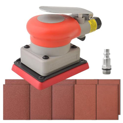 Air Orbital Sander, 10000rpm 75x100mm Square Pneumatic Palm Sander for Sanding, Grinding, Polishing