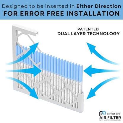 Perfect Aire Elite Air Filter MERV 13 - Electrostatically Charged Pleated Dual Airflow HVAC Filter - Lasts 90 Days (6 Pack, 20x25x1) - size: 25" x 20" x 1", style: 6 Pack