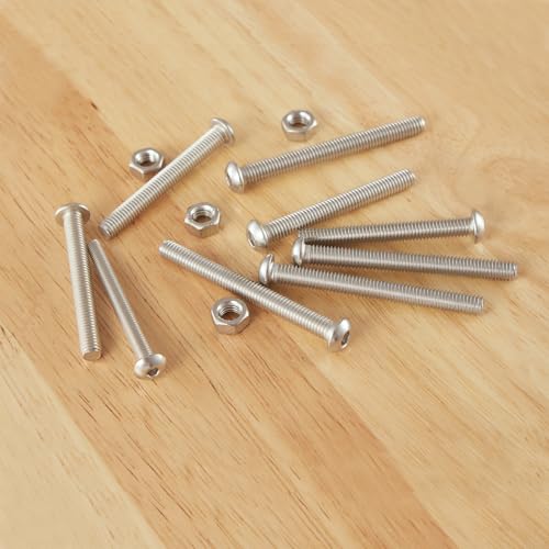 30PCS M8 x 50mm 60mm 70mm 80mm, Button Head Socket Cap Screws Bolts Nuts Kit, Stainless Steel 304, Metric Allen Hex Drive, Fully Threaded - size: Button M8x50/60/70/80mm