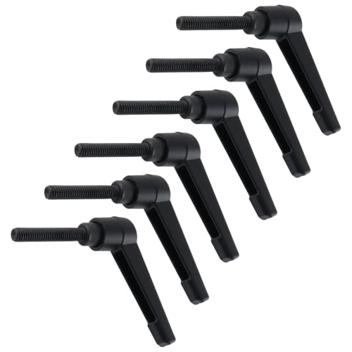 Clamping Lever Handles M6 x 32mm Push Button Ratchet Lever Male Threaded Stud Adjustable Handles Hand Knobs Rotating Screw Handles Bolts with Locking Lever -6pcs - size: M6 x 32mm