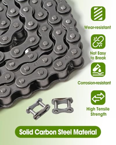 #41 20 ft Roller Chain with 2 Connecting Links and Cable for Gate Openers