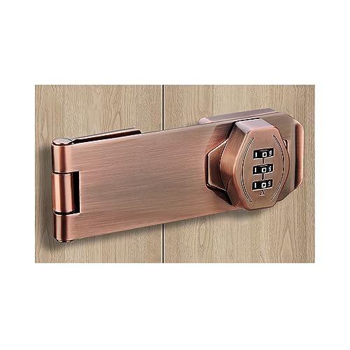 ETEKJOY Keyless Cabinet Lock 3-Digit Password Combination Code Hasp Latch Lock Twist Knob Wooden Drawer Cupboard Locker Gun-Safe Closet Box (3 inch, Antique Copper) - color: Antique Copper, size: 3 Inch