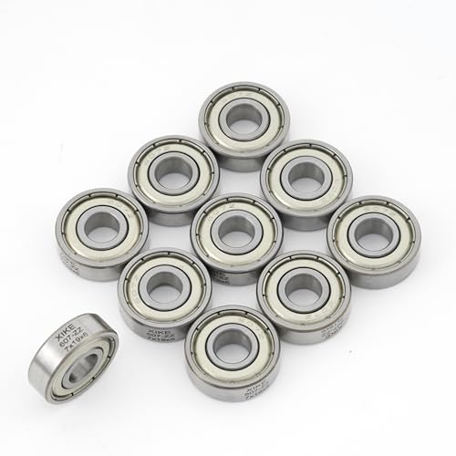 XIKE 607ZZ Shielded Deep Groove Ball Bearing, 7 x 19 x 6 mm, 10-Pack - size: B607ZZx10