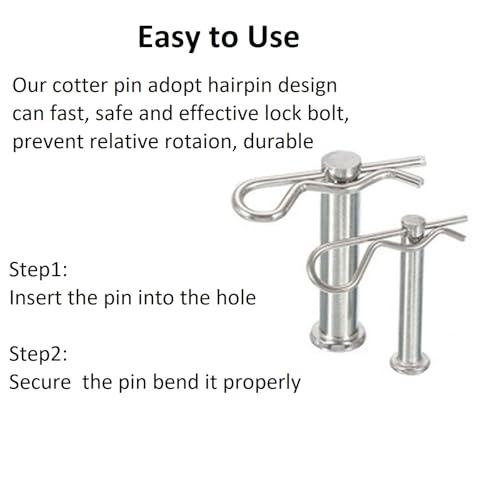 10Pcs Heavy Duty Cotter Pins,Hitch Pins Clip R Clips, Stainless Steel Spring Retaining Wire Hair Pins，Strong Spring Hardware Pins for Trailer Tractors Mower Carts Truck Pin Clip M2.5X50mm - size: M2.5X50mm-10pcs