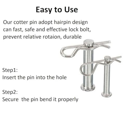 10Pcs Heavy Duty Cotter Pins,Hitch Pins Clip R Clips, Stainless Steel Spring Retaining Wire Hair Pins，Strong Spring Hardware Pins for Trailer Tractors Mower Carts Truck Pin Clip M2.5X50mm - size: M2.5X50mm-10pcs