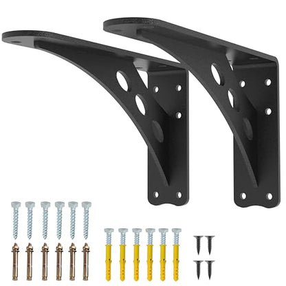 10 x 6 in Black Heavy Duty Floating Shelf Brackets, Holds 1000lb - color: Black Max Load 1000 Lbs, size: 10IN×6IN