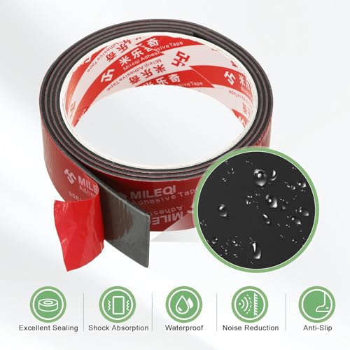 PATIKIL Neoprene Rubber Strip 1-1/5"W x 1/16"T x 3.3FT L Self Adhesive 2Pcs - size: 1-1/5" x 1/16" x 3.3FT