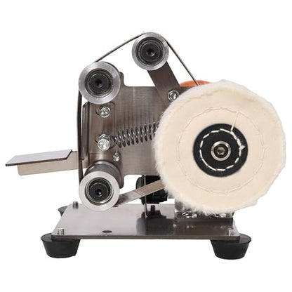 Mini Electric Belt-Sander Knife-Sharpener Sanding Machine 96W, Small Bench Grinder Kit 7 Speed Adjustable Power Polisher DIY Polishing Grinding Tool, Handcraft Jewelry