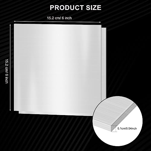 2PACK 304 Stainless Steel Sheets, 6" x 6" x 0.04" Inch (19 Gauge) Stainless Steel Plates 1MM Thick Stainless Steel Shim Plates Metal Sheets for Kitchen DIY Craft Making - size: 6 x 6 inch (2PCS)