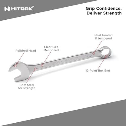 HITORK 25 Piece Metric Combination Wrench Set, 6-32 mm, 12-Point CRV Steel