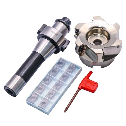 R8 Arbor, 3.15"/80mm Cutting Dia 400R 80-27-6T Face Mill Shell Cutter Set
