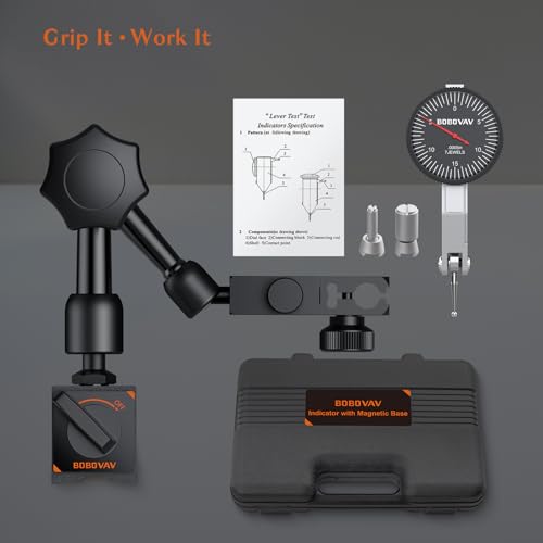 0-0.03"/0.0005" Dial Test Indicator with 90lbs/40kg Magnetic Base