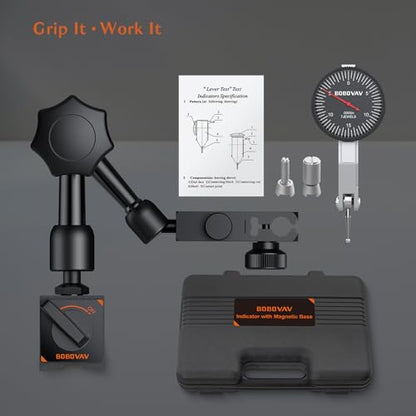 0-0.03"/0.0005" Dial Test Indicator with 90lbs/40kg Magnetic Base