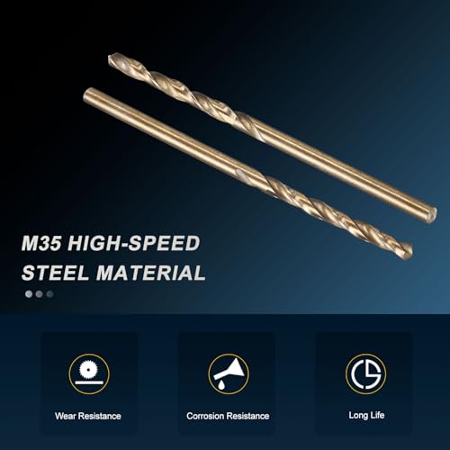 PATIKIL 2.5mm Drill Bit M35 Cobalt 5% High-Speed Steel for Metal 10 Pack - size: 2.5mm