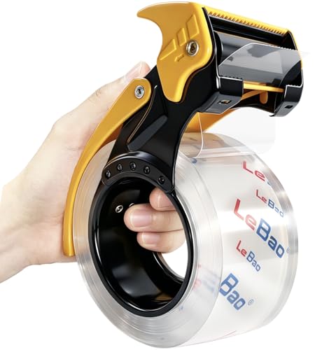Heavy Duty Packing Tape with Metal Dispenser, 2.7 Mil Ultra-Thick Shipping Tape for Moving & Packaging, 1.88" x 60 Yards, 1 Roll Industrial Clear Tape with Pro-Seal Cutter System - size: 1-Roll with Dispenser,1.88'' x 60Yd.