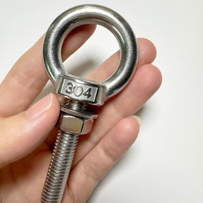 Shoulder Eye Bolt, 2 PCS M10 Heavy Duty Lifting Ring 1.5" Threaded Eyebolt Lifting Ring Eye Bolts with Nuts and Flat Washers(Thread Length 40mm) - size: m10x40(2pcs)