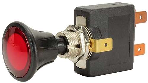 Fastronix 50A Push/Pull Switch with Red LED Indicator - color: Red