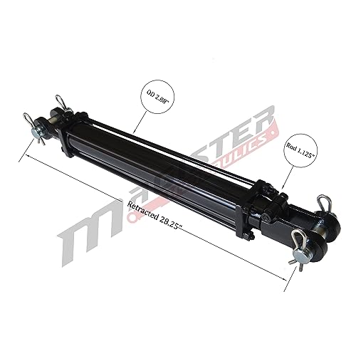 Double Acting Hydraulic Cylinder - AG Tie-Rod Hydraulic Cylinder 2500 PSI Agriculture Standard 2.5" bore 18" Stroke (2.5x18) - size: 18" Stroke, style: 2.5" Bore