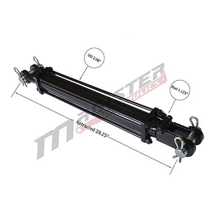 Double Acting Hydraulic Cylinder - AG Tie-Rod Hydraulic Cylinder 2500 PSI Agriculture Standard 2.5" bore 18" Stroke (2.5x18) - size: 18" Stroke, style: 2.5" Bore