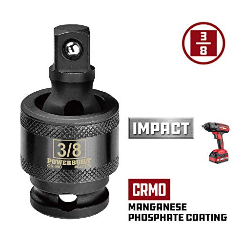 Powerbuilt 3/8-Inch Drive Impact Universal Joint Socket, Swivel Socket Adapter, Impact Grade Chrome-Moly made - 647575 - size: 3/8 in.