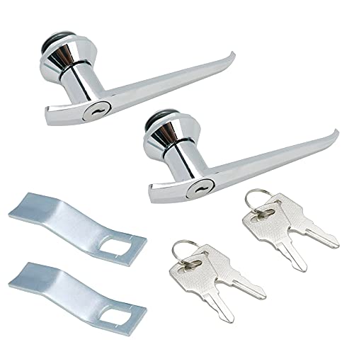 2Pcs Mailbox Cabinet Metal Keyed Security Handle Latch Silver