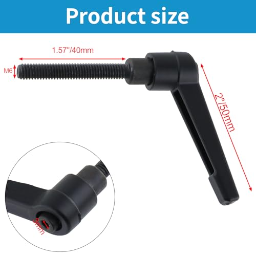 Clamping Lever Handles M6 x 40mm Push Button Ratchet Lever Male Threaded Stud Adjustable Handles Hand Knobs Rotating Screw Handles Bolts with Locking Lever -6pcs - size: M6 x 40mm