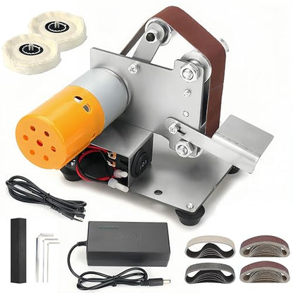 Electric Jewelry Making Belt Sander Tool, 4000-9000RPM Ring Making Knife Sharpener Kit, Mini Bench Grinder Polisher Machine for Woodworking Metalworking Jewelry Making