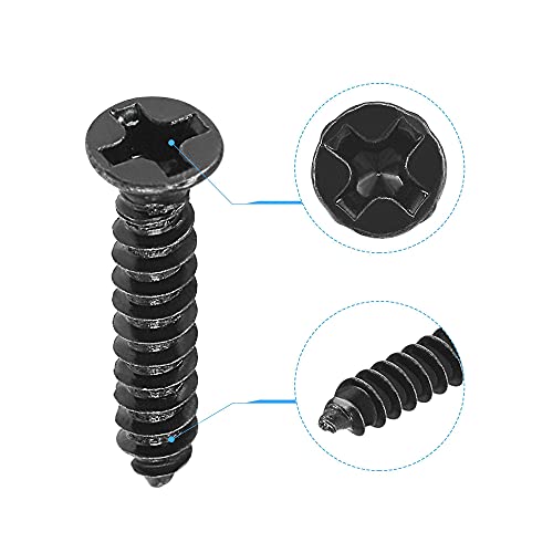 uxcell M3 x 16mm Wood Screws Phillips Flat Head Carbon Steel Self Tapping Screws Black 200pcs - size: M3 x 16mm