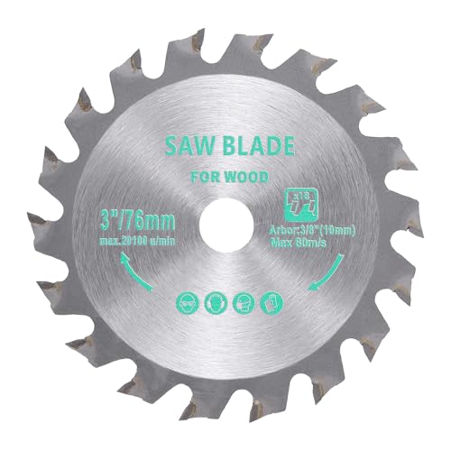 Circular Saw Blade - [3 Inch x 18 Teeth x 3/8 Inch Arbor] Tungsten Carbide Tipped Table Miter Saw Blades for Wood Aluminum Soft Metal Use | Silver Tone