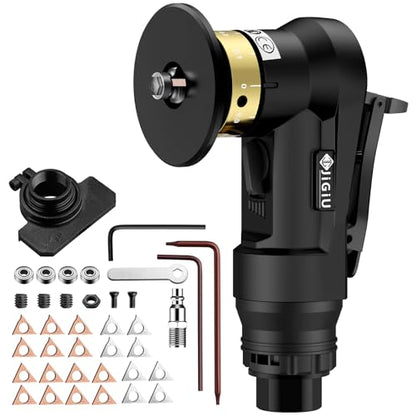 Upgraded Pneumatic Chamfer Tool with Straight Guide Plate Save Guide Wheels - color: Black